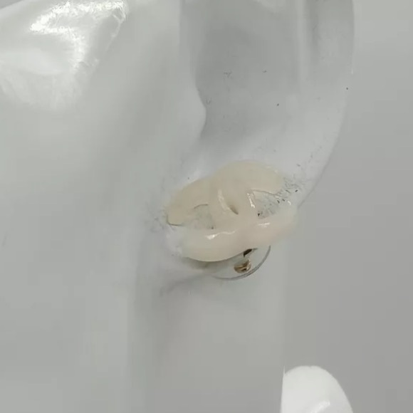 Chanel RARE Crystal Translucent CC earrings Size: 1.4 x 1.8 cm For pierced ears - Picture 2 of 6